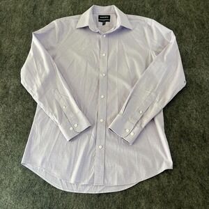 Bonobos purple white checkered button down shirt mens 15 1/2 - 35 slim fit